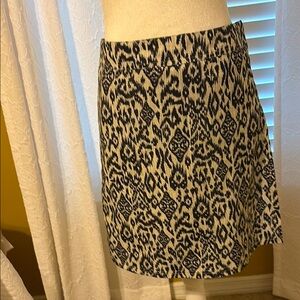 Rip Skirt Chic Black and Cream Patterned Mini Skirt Velcro adjustable waist
